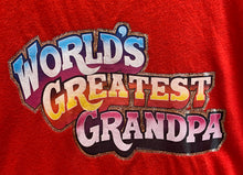Load image into Gallery viewer, Vintage &quot;World&#39;s Best Grandpa&quot; Glittery Red T-Shirt
