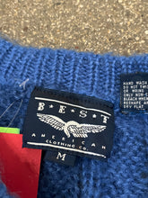 Load image into Gallery viewer, Best American Blue Cable Knit Sweater