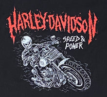 Load image into Gallery viewer, Harley Davidson “Speed and Power” Gothic Font Black T-Shirt