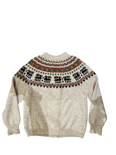 Load image into Gallery viewer, Fair isle-patterned cardigan/feat a motif deer or reindeer