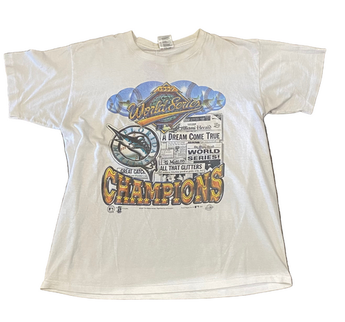 Vintage 1997 Miami Marlins World Series Champs T-Shirts