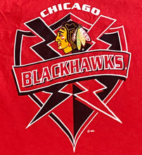 Load image into Gallery viewer, Vintage Chicago Blackhawks Red Striped 3/4 Sleeve Shirt