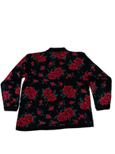 Load image into Gallery viewer, Mathias Petite Glittery Rose Black Sweater