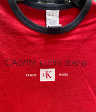 Load image into Gallery viewer, Vintage Calvin Klein Navy-Collared Red T-Shirt