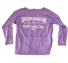 Load image into Gallery viewer, Vintage 1996 Harley Davidson “harley” Purple Women’s Longsleeve