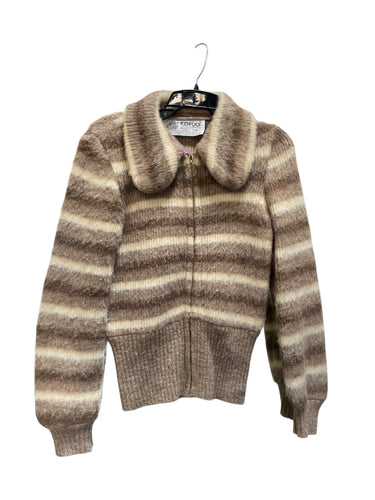 70's Knitted IceWool Femme Full Zip Sweater