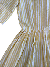 Load image into Gallery viewer, Vintage Yellow Seersucker Dress