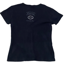 Load image into Gallery viewer, Y2K Harley Davidson Rhinestone Cortland, OH Black Women’s Top