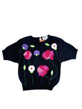 Load image into Gallery viewer, Floral short-sleeve sweater top