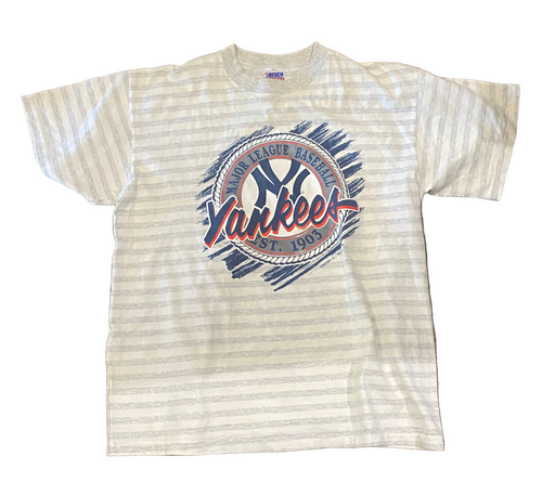 Vintage 1991 New York Yankees MLB “Est. 1903” Striped T-Shirt