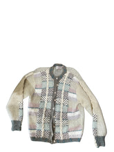 Load image into Gallery viewer, Cardigan w/ textured knit with cable knit