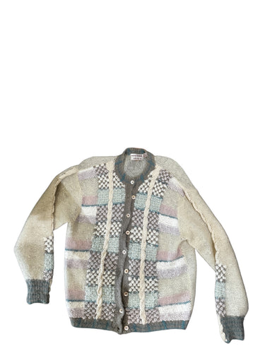 Cardigan w/ textured knit with cable knit