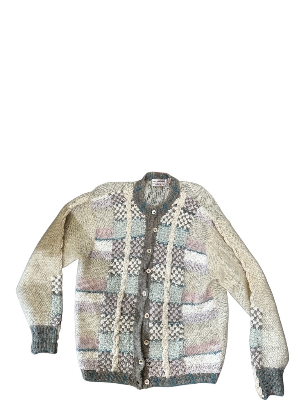 Cardigan w/ textured knit with cable knit