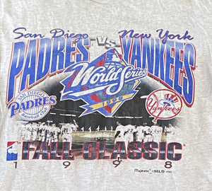1998 Padres VS. Yankees MLB World Series Grey T-Shirt