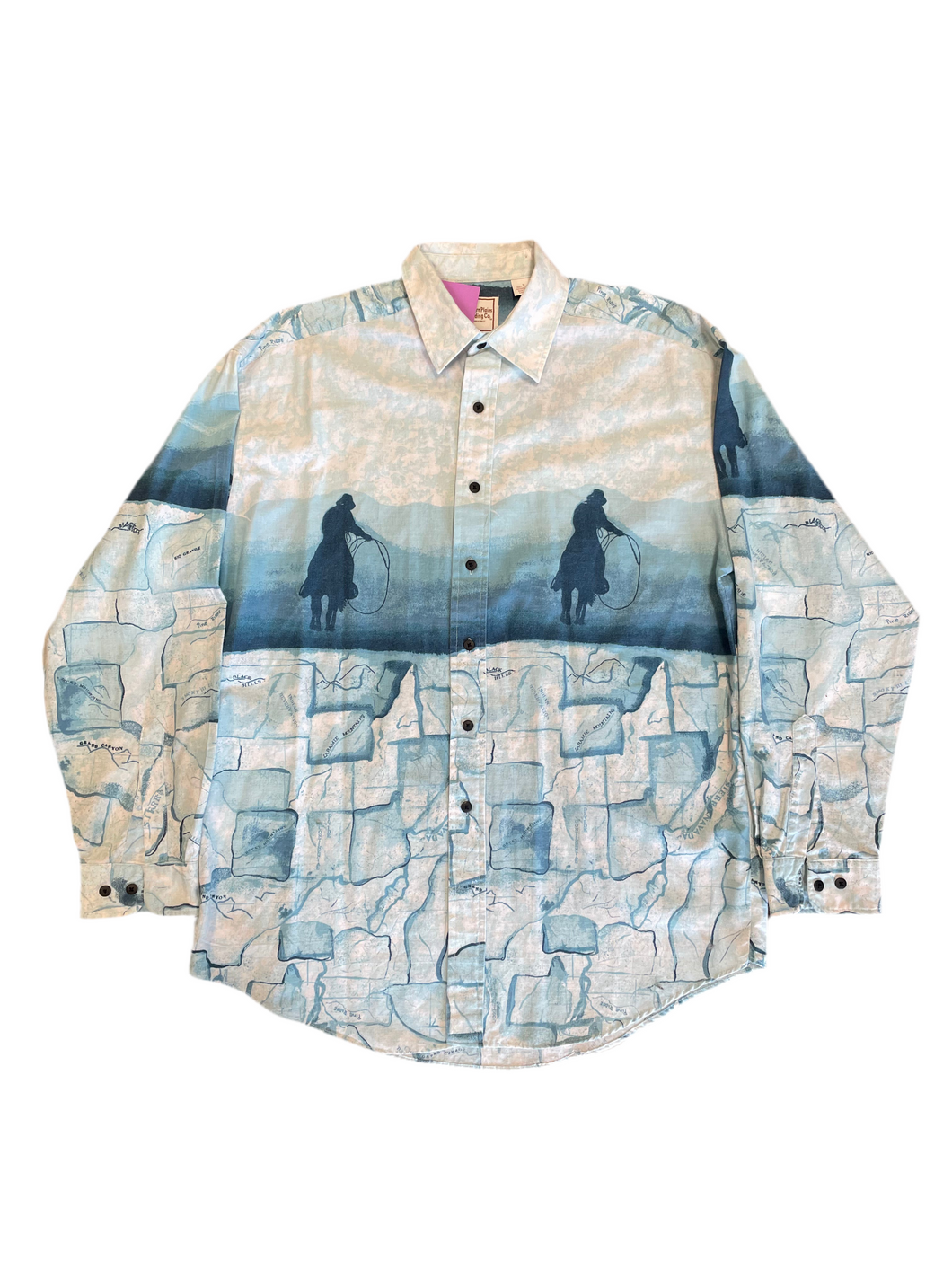 Western Plains Trading Co. Map Print Button-Down