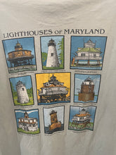Load image into Gallery viewer, Vintage Lighthouses of Maryland Light Teal T-Shirt