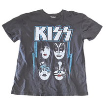 Load image into Gallery viewer, KISS Band Members Grey &amp; Blue T-Shirt