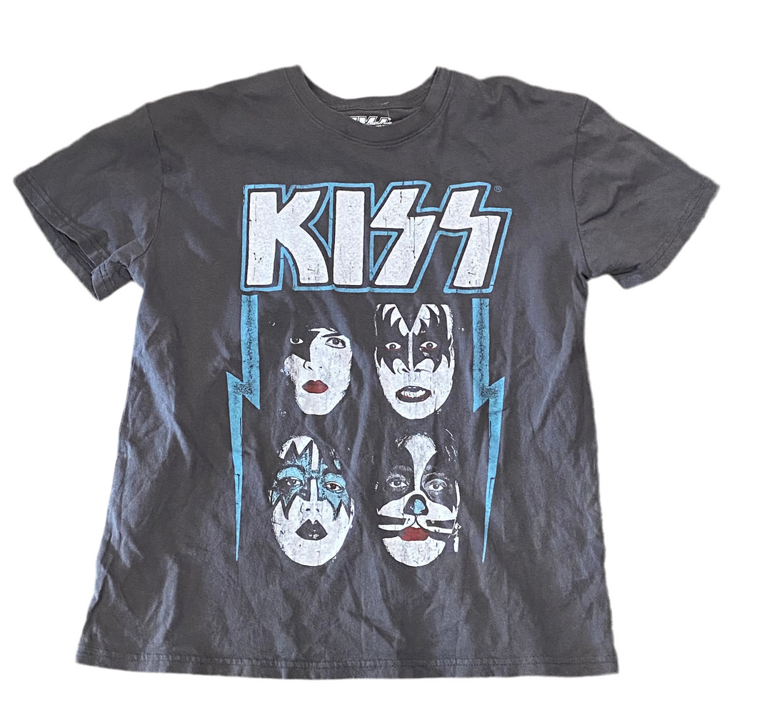 KISS Band Members Grey & Blue T-Shirt