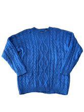Load image into Gallery viewer, Best American Blue Cable Knit Sweater