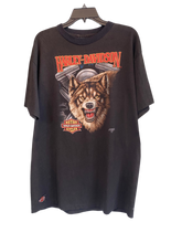 Load image into Gallery viewer, 1991 Harley 3D emblem wolf shirt