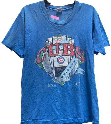 1991 Chicago Cubs Tickets Light Blue T-Shirt