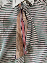 Load image into Gallery viewer, Multi-colored striped button up w/bow tie collar