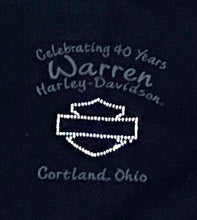 Load image into Gallery viewer, Y2K Harley Davidson Rhinestone Cortland, OH Black Women’s Top