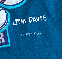 Load image into Gallery viewer, 1994 Vintage Garfield “Sandlot Slugger” Teal T-Shirt