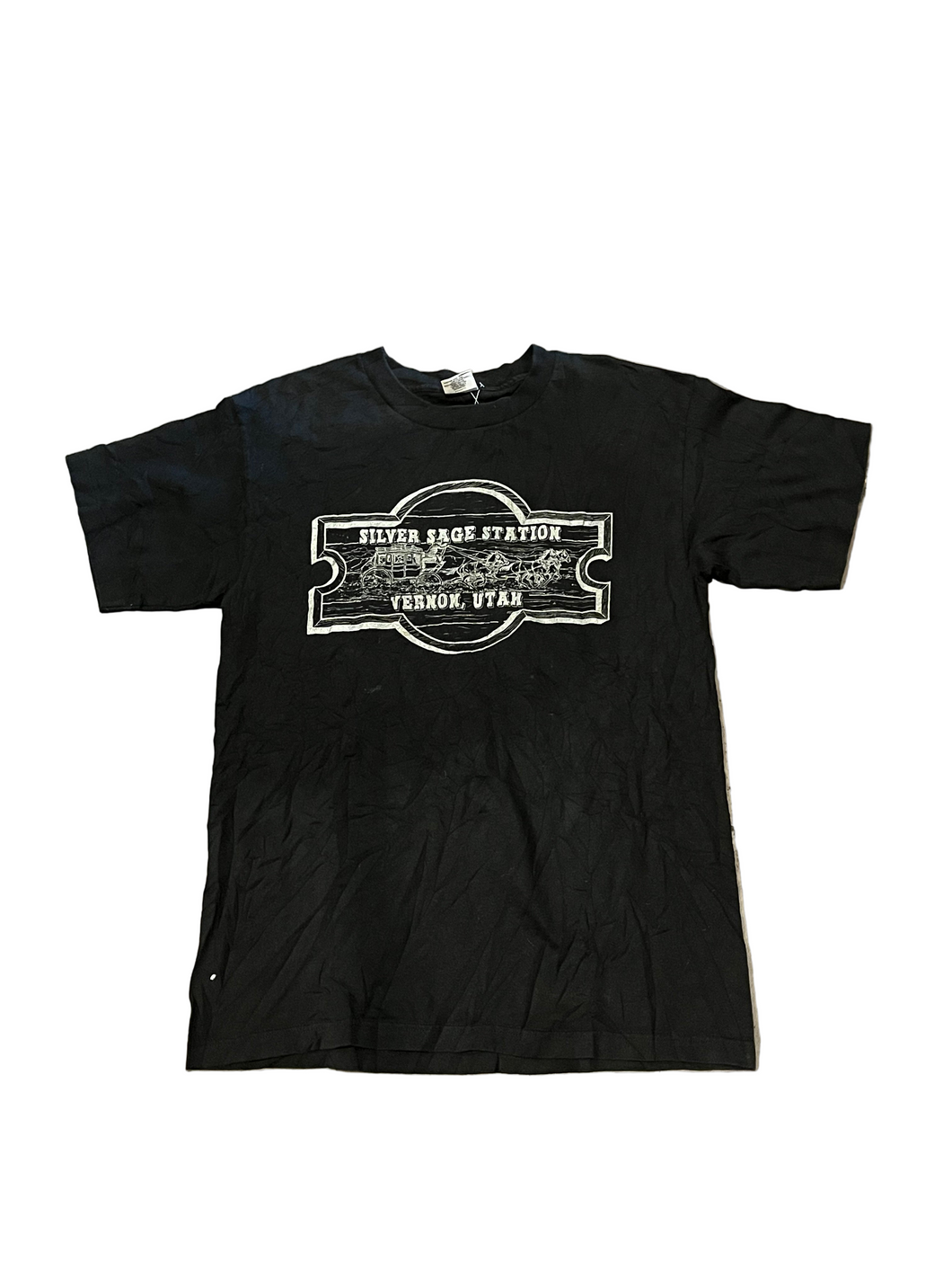 Vintage Vernon, Utah Silver Sage Station Black T-Shirt