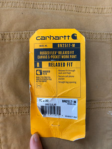 Carhartt "Classic Brown" Rugged Flex Canvas 5-Pocket Work Pant Size 38x30 *new with tag*