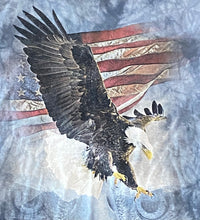 Load image into Gallery viewer, The Mountain Hunting Eagle American Flag Blue Tie-Dye T-Shirt
