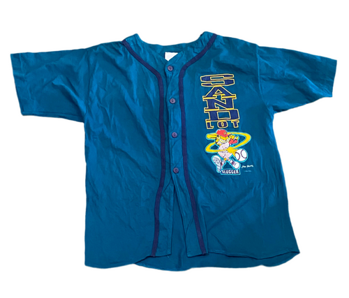 1994 Vintage Garfield “Sandlot Slugger” Teal T-Shirt