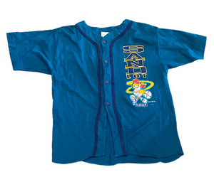 1994 Vintage Garfield “Sandlot Slugger” Teal T-Shirt