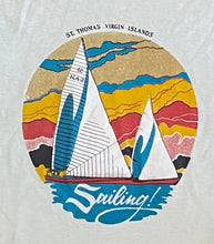Load image into Gallery viewer, Vintage St. Thomas Virgin Islands “Sailing!” Light Teal T-Shirt