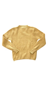 Vtg 100% Wool Mustard Yellow Sweater