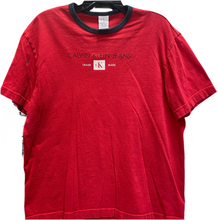 Load image into Gallery viewer, Vintage Calvin Klein Navy-Collared Red T-Shirt