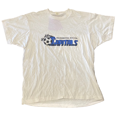 Vintage “the Albany” Professional Soccer Capitals White T-Shirt