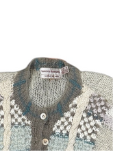 Load image into Gallery viewer, Cardigan w/ textured knit with cable knit