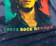Load image into Gallery viewer, Bob Marley “Roots, Rock, Reggae” Grey Tie-Dye T-Shirt