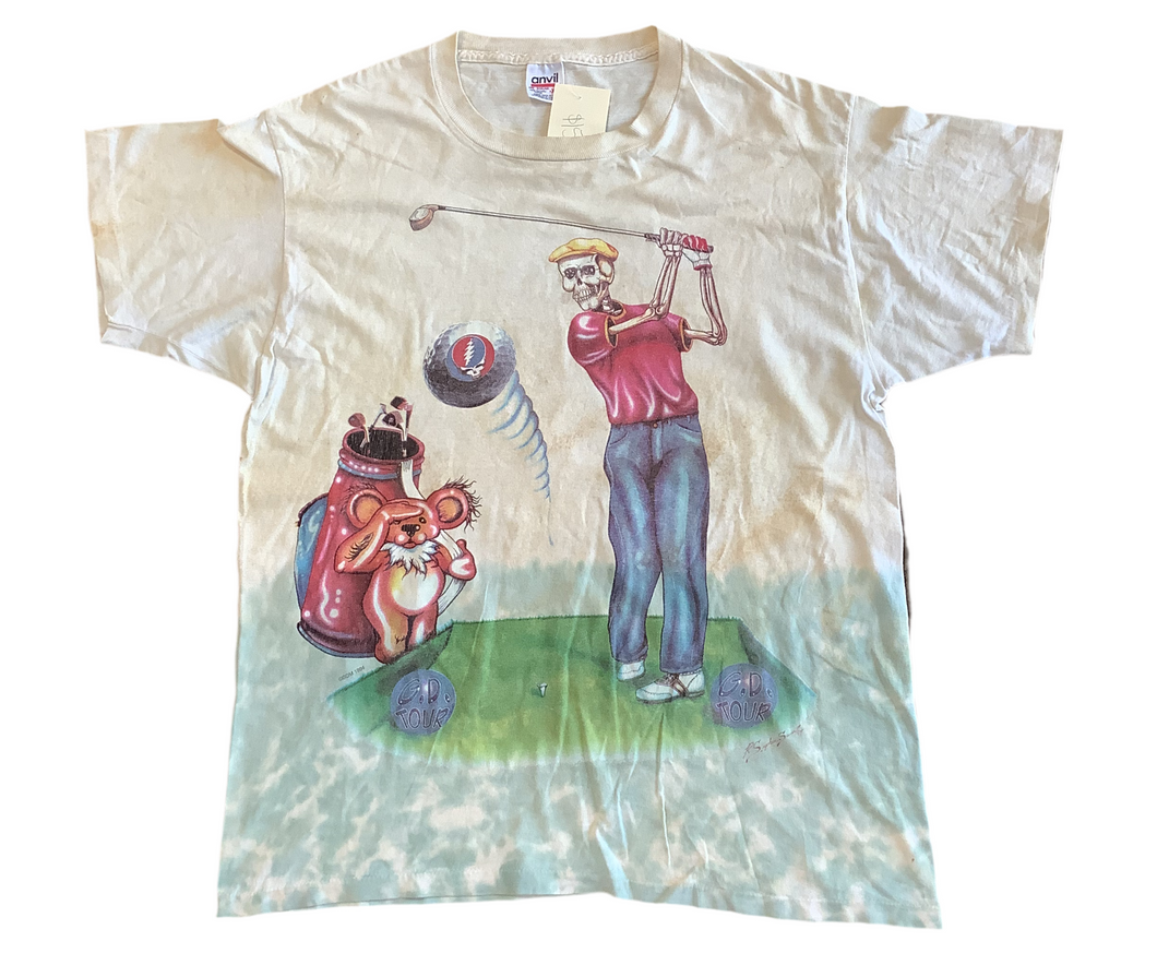 Vintage Grateful Dead golf tour tee