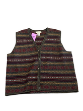 Load image into Gallery viewer, Eddie Bauer 100% Wool Earth Tone Sweater Vest