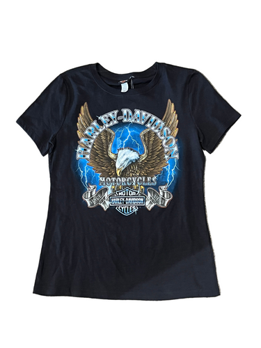 Harley Davidson Motorcycles Lightning Eagle Black Women’s Top