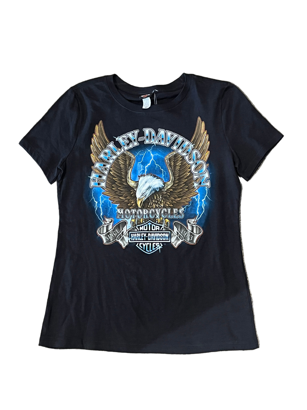 Harley Davidson Motorcycles Lightning Eagle Black Women’s Top