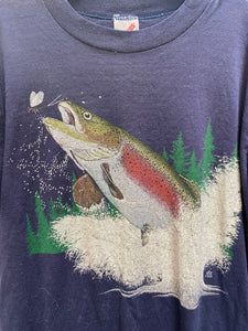 1988 LSJ Jumping Fish Navy T-Shirt