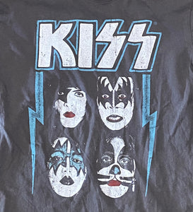 KISS Band Members Grey & Blue T-Shirt