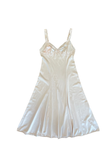 Vintage Lace-Trim Slip Dress