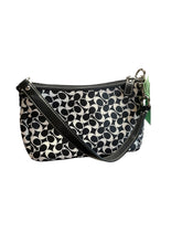 Load image into Gallery viewer, Black and White Coach Purse with Silver Adornments
