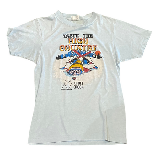 82’ Wolf Creek “Taste the High Country” Light Blue T-Shirt