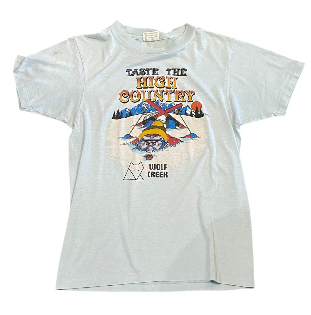 82’ Wolf Creek “Taste the High Country” Light Blue T-Shirt