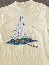 Load image into Gallery viewer, Vintage San Diego, CA Sailboat Yellow T-Shirt